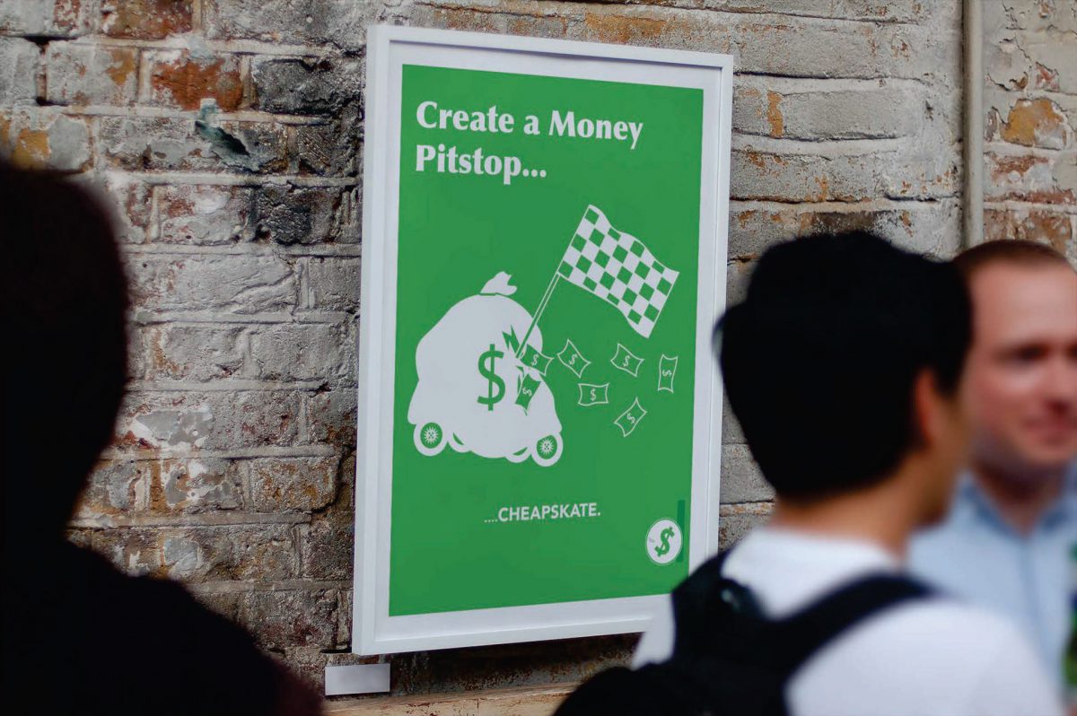 CHEAPSKATE Poster – “Create a Money Pitstop.”