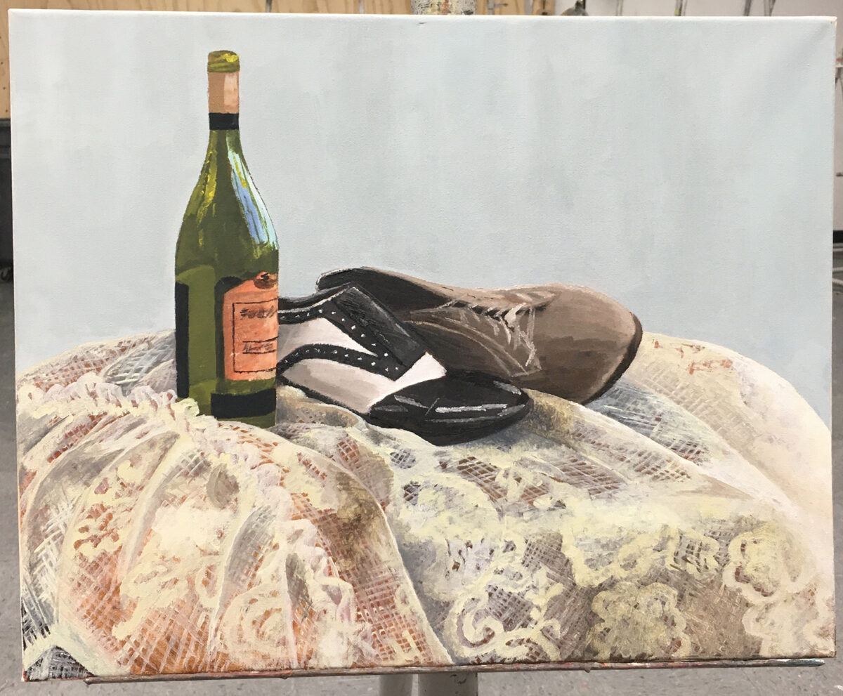 Shoes and bottle